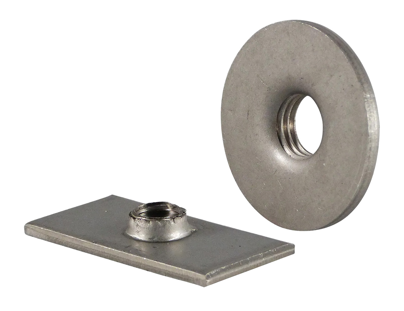 Threaded weld plates